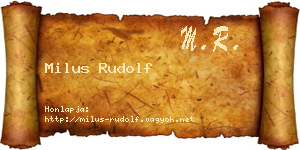 Milus Rudolf névjegykártya